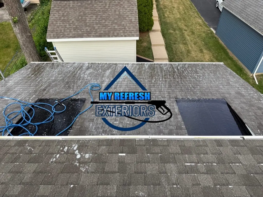 Soft wash roof cleaning in Kildeer IL