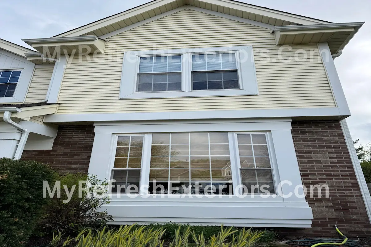 House after professional soft washing in Lake County IL